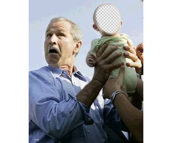 edit this fun photo montage with george bush and baby