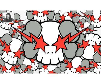 twitter background to make with your photo of skulls and red rays