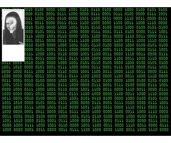 background of binary numbers like matrix with customizable photo