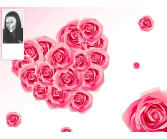 background for twitter where you can put your photo on the side along with background of roses in heart shape