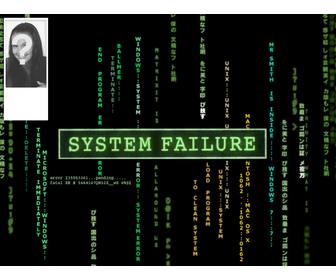 twitter wallpaper color black with the text of system failure matrix style customizable with ur image