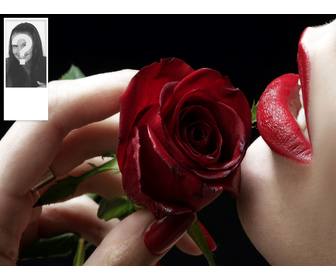romantic background to twitter with red rose customizable with ur own photo