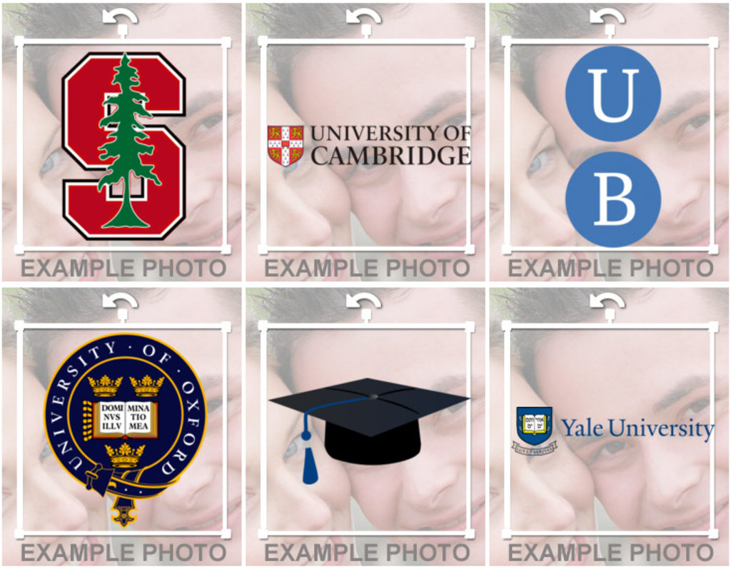 Add university logos to your photos