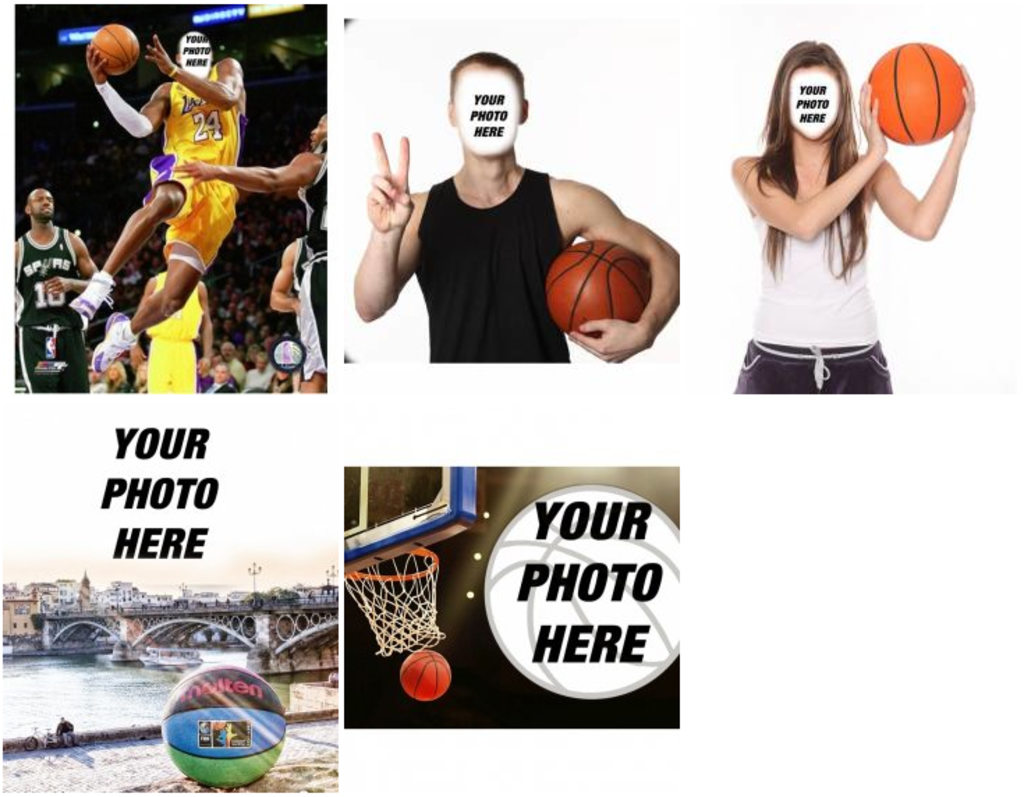 Basketball photomontages and collages