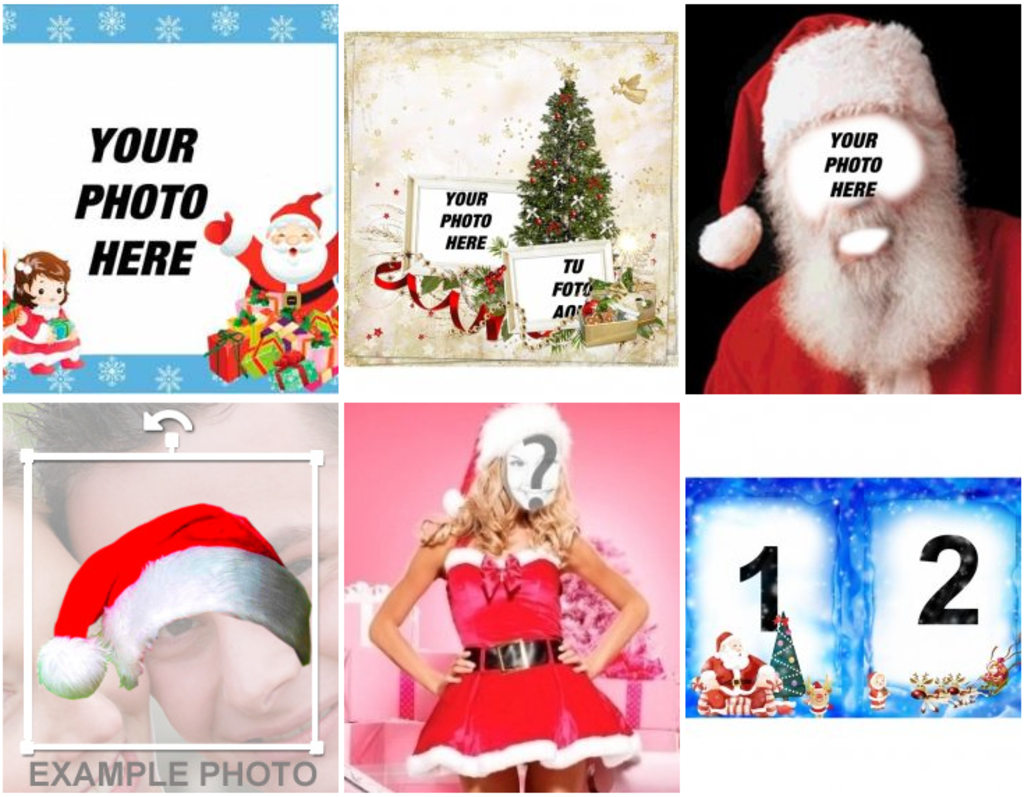 Funny photomontages of Santa Claus and Christmas