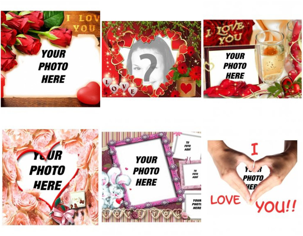 Montage Photo Love with the phrase I LOVE YOU - Photofunny