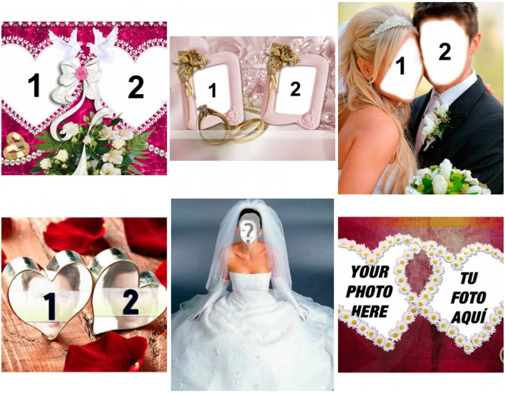 Create photomontages and cards for weddings