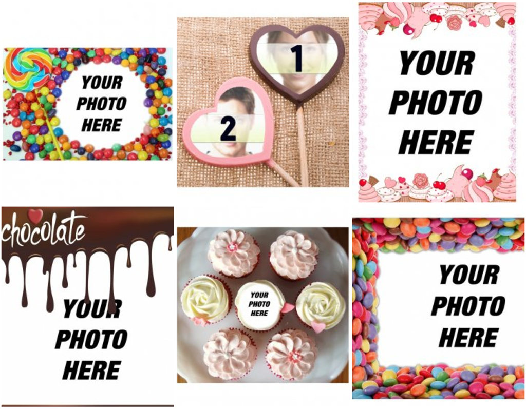 Photo effects to edit and decorate with sweets and candies