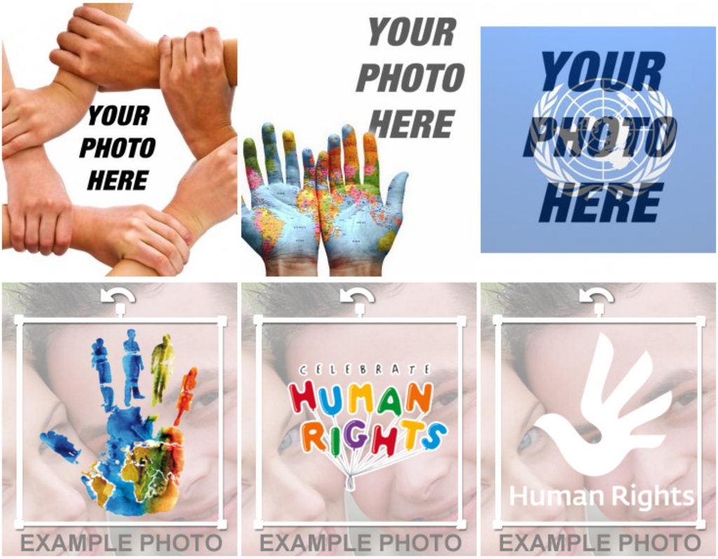 Photo effects and Stickers in support of Human Rights