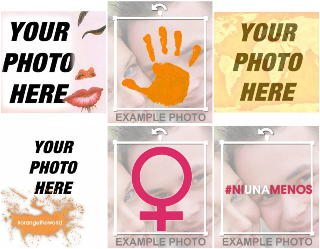 Photo effects of support against gender violence