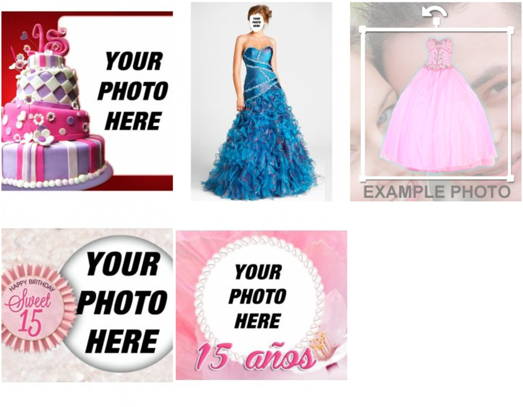 Photo frames, postcards and other effects for Girls who turn 15 years old