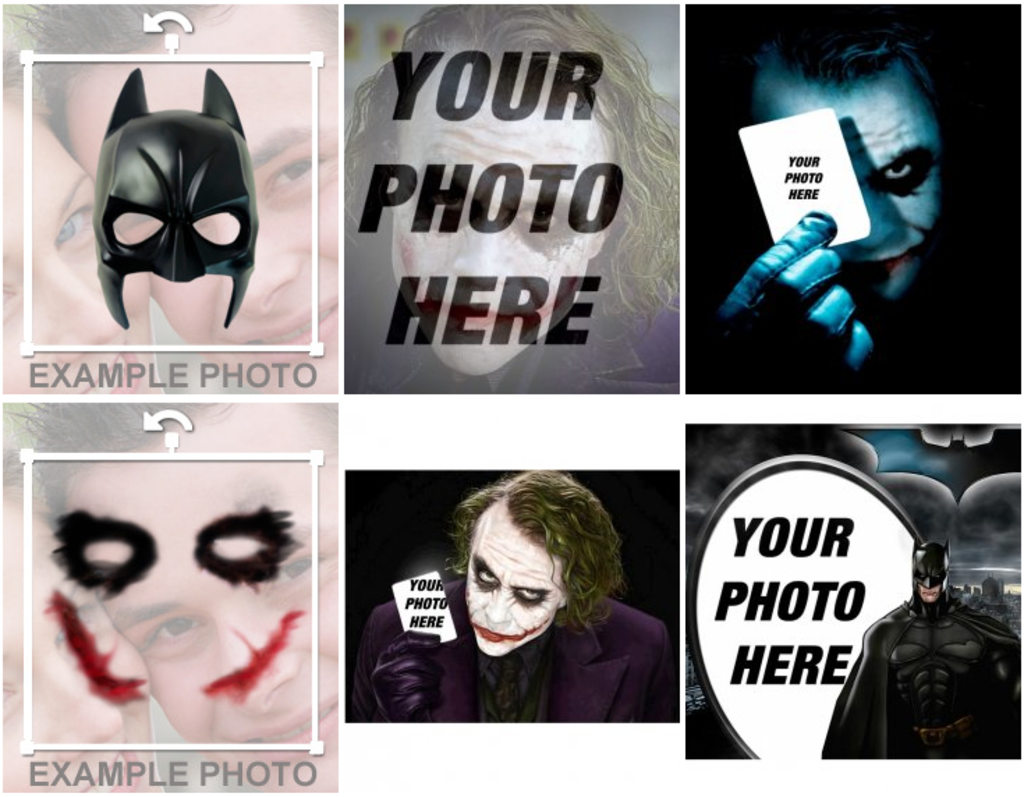 Photomontages of Batman and other characters