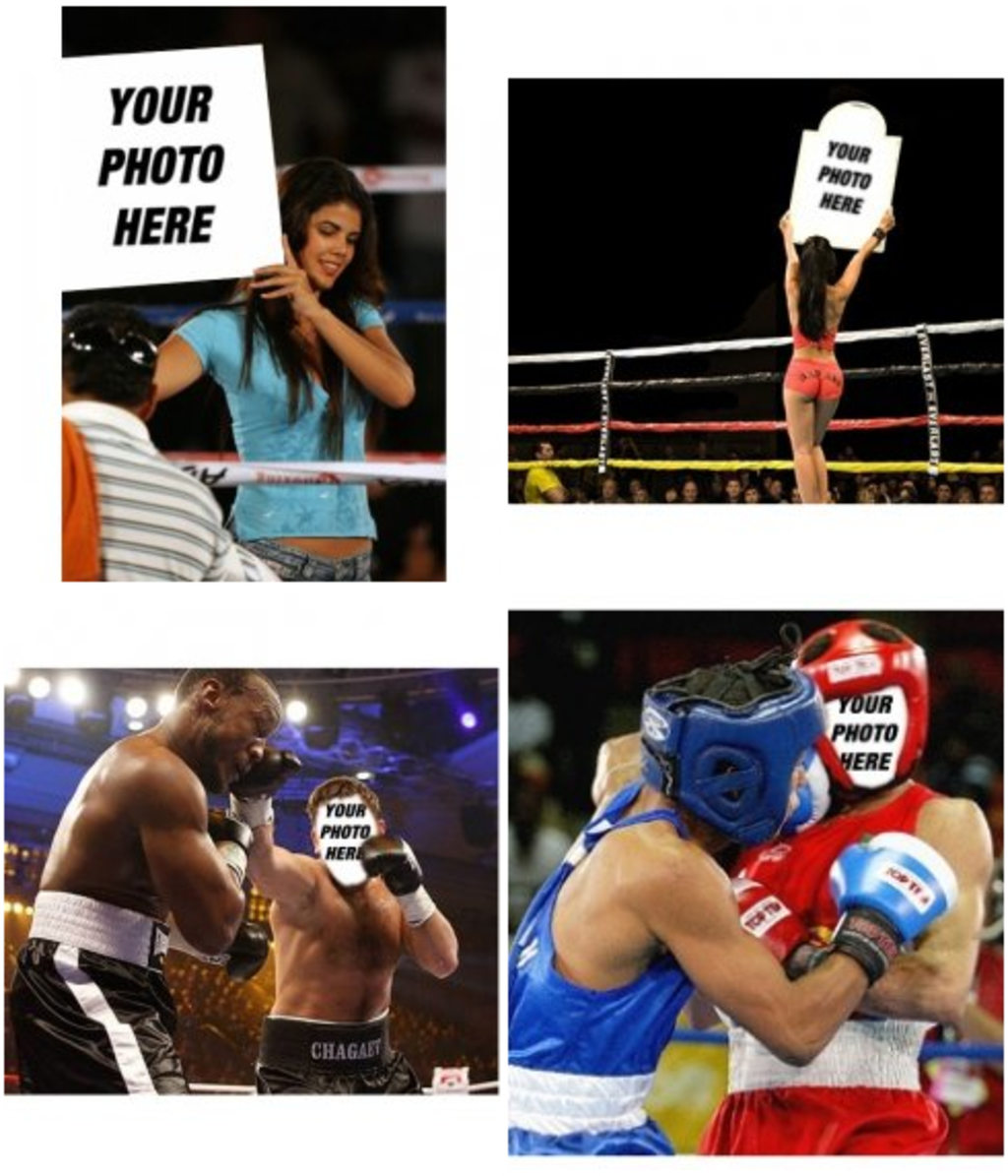 Photomontages boxing,be a fighter or appears on posters