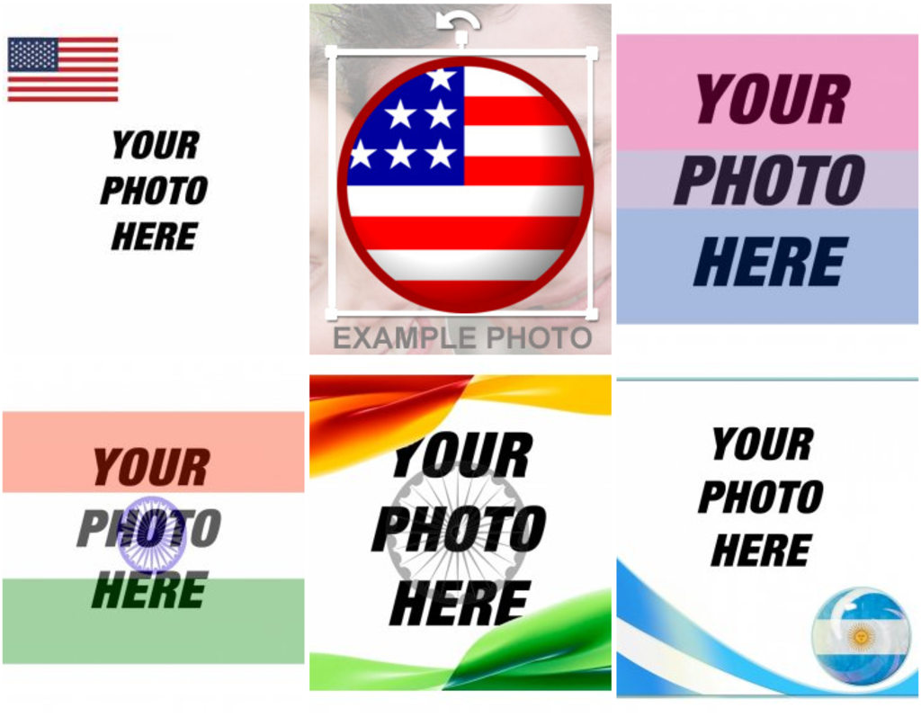Photomontages with flags of countries