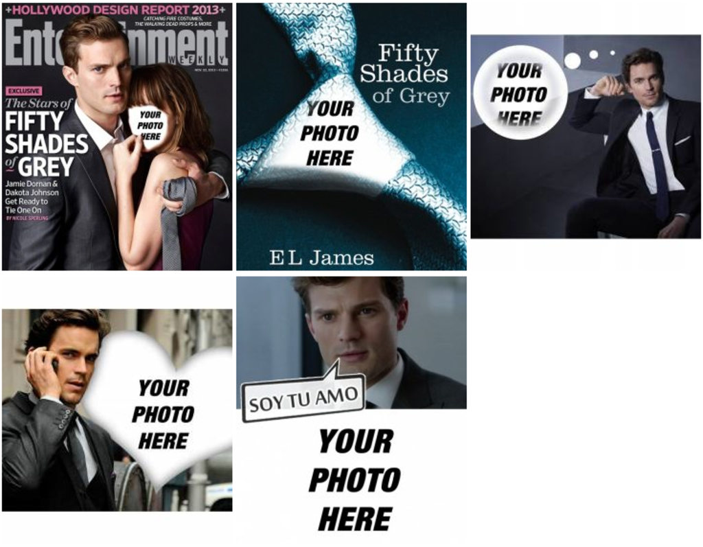 Photomontages and photo effects of the book and movie 50 Shades of Grey