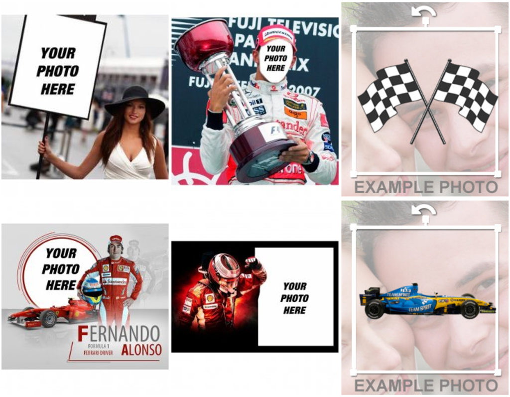 Photomontages and stickers of Formula 1