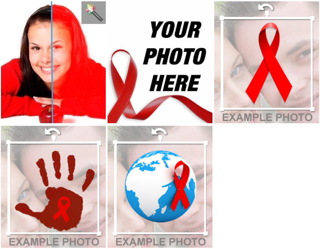 Photomontages in support of the fight against AIDS