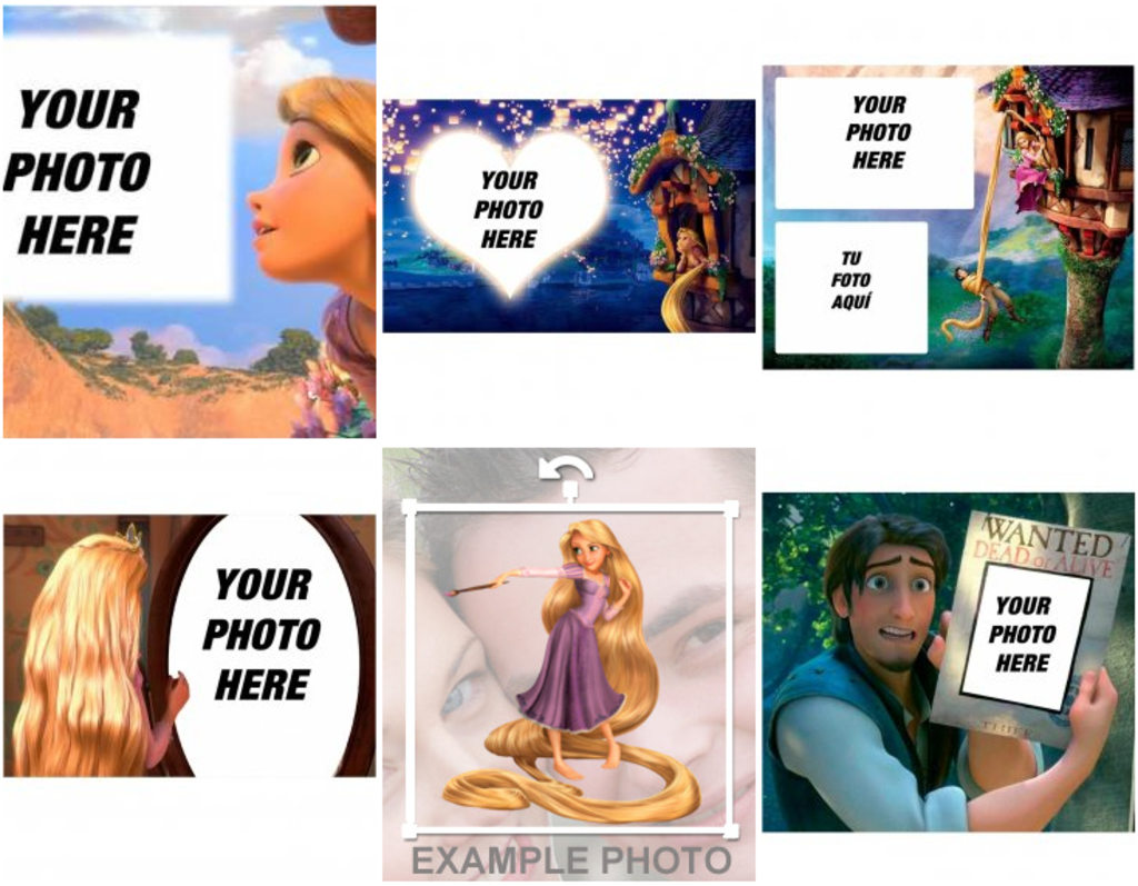 Picture frames, photo collages and other fun effects of Disney's movie Tangled