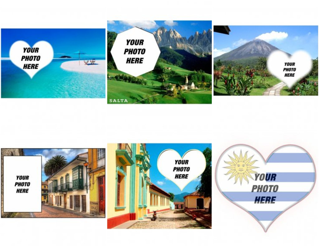 Postcards with images of cities and landscapes of America