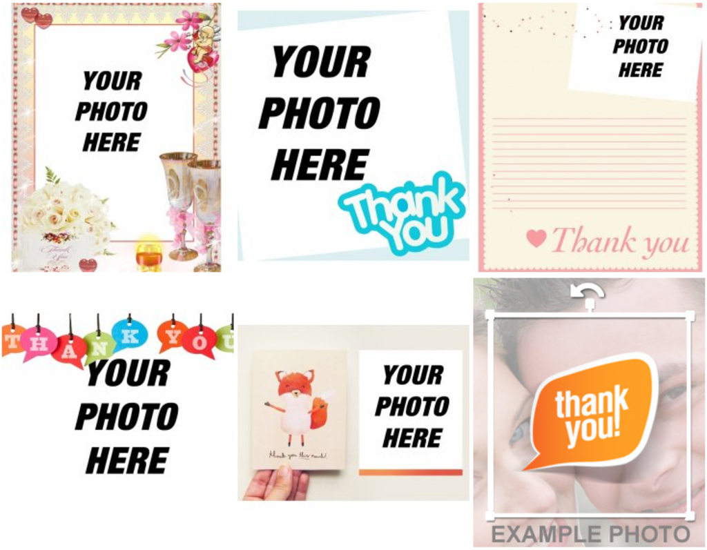 Thank You cards that you can customize with your photo