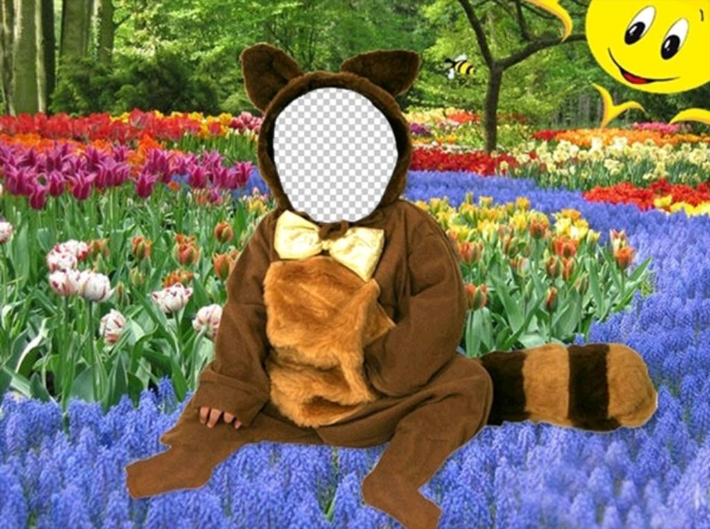 Children virtual costume of a raccoon to edit online ..