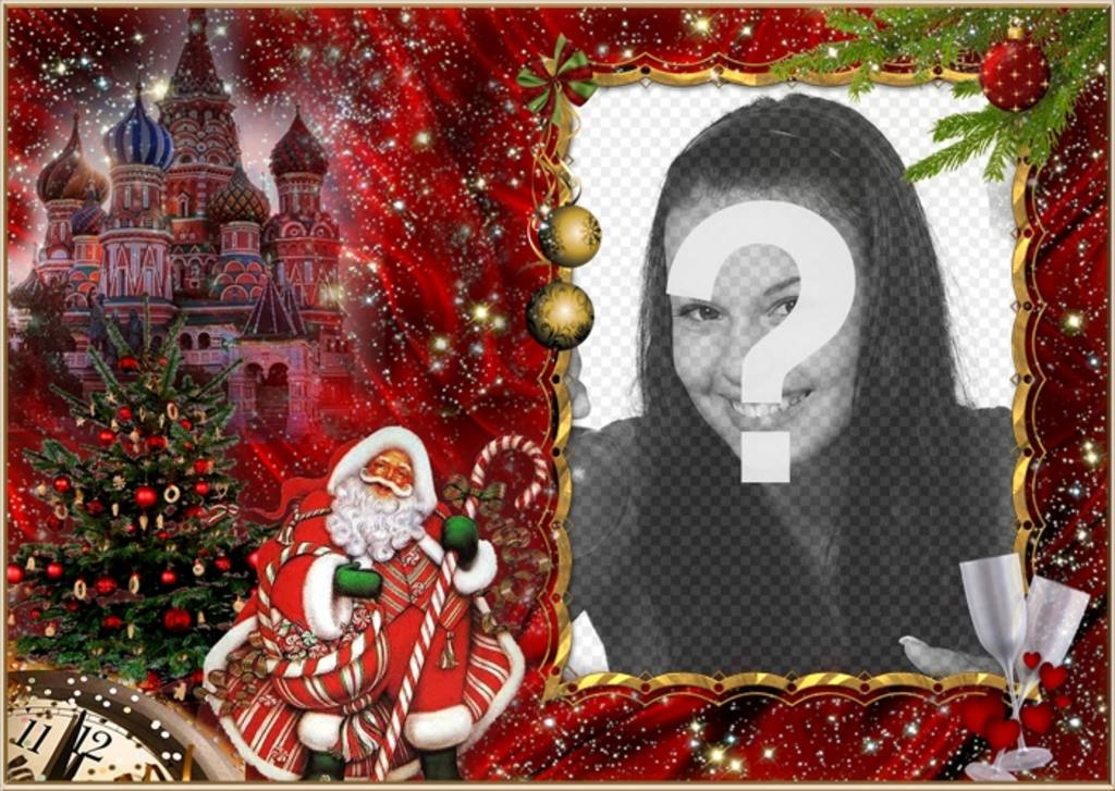 Elegant photomontage of Christmas and Santa Claus to add your picture ..