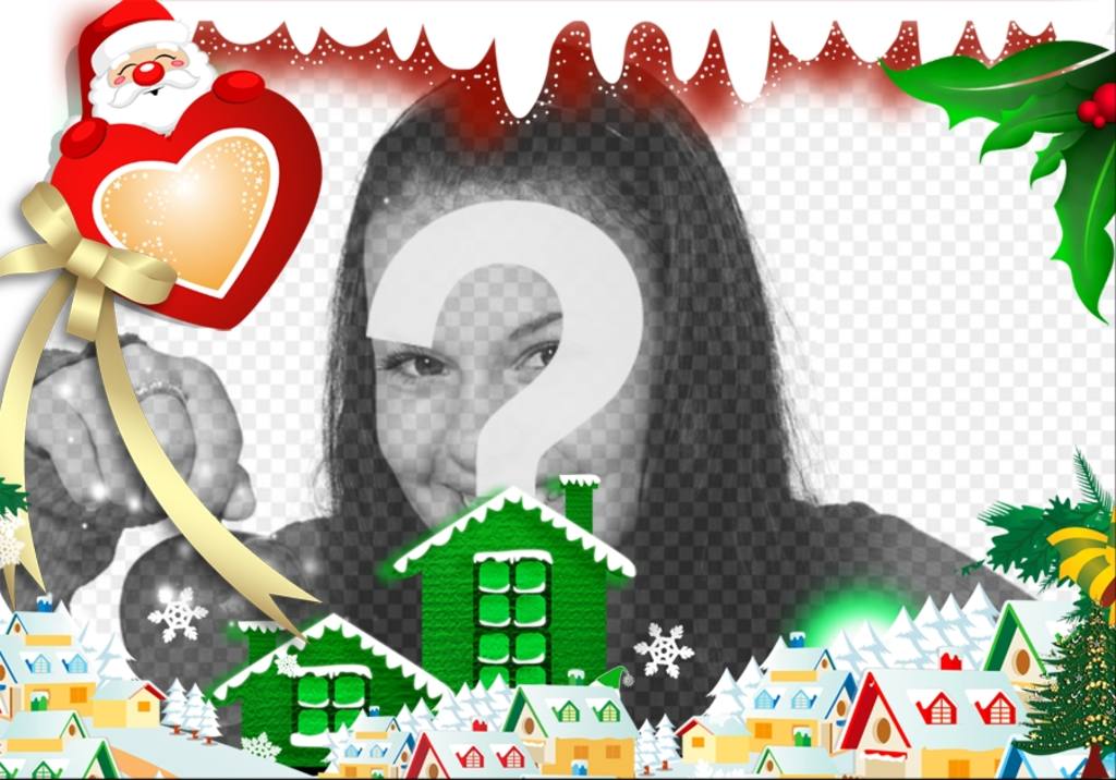 Surround your image with a Christmas Village editing this online effect ..