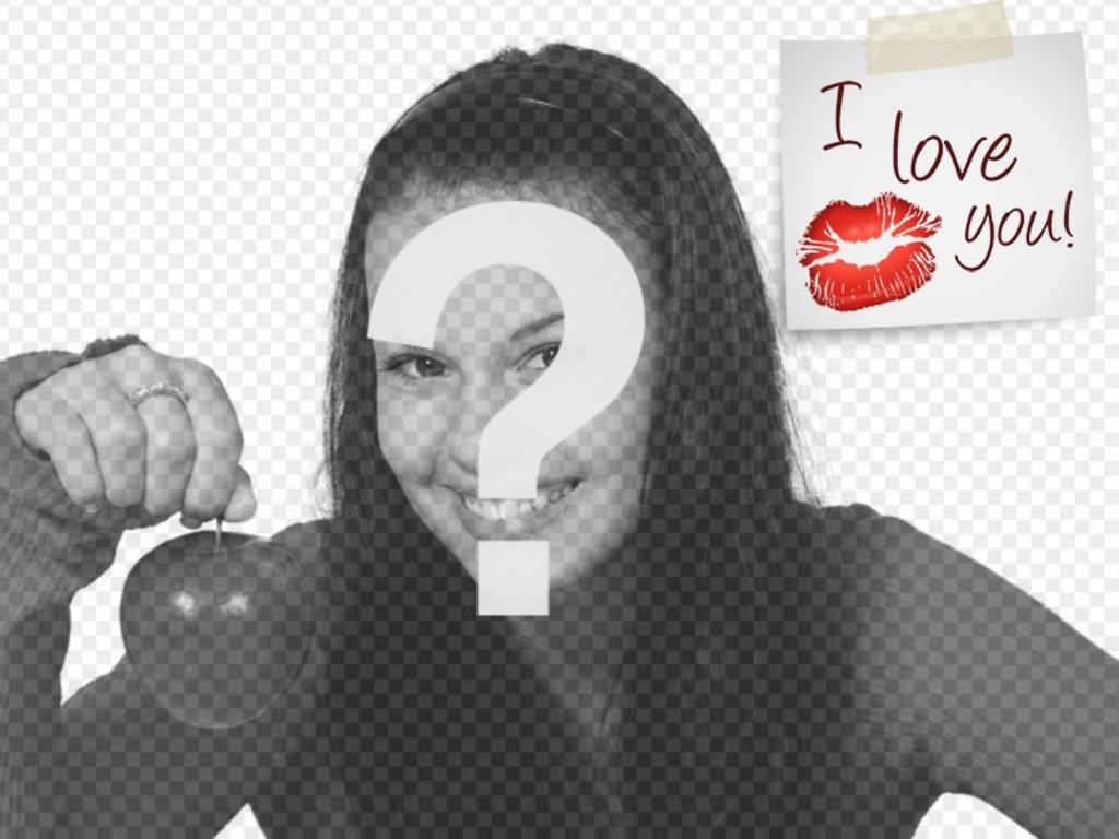 Put a postit I LOVE YOU with a kiss on the picture, perfect for Valentine..
