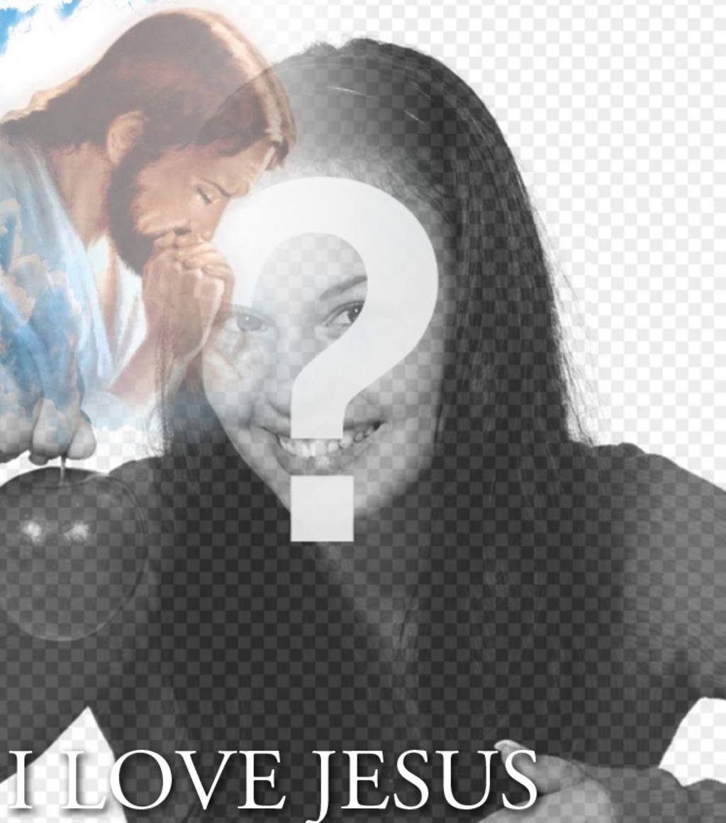 Put your picture in the text I LOVE JESUS with your photo in one..