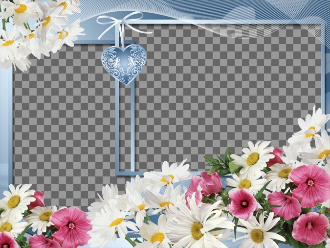 Photomontage to put two pictures made with flowers and a..