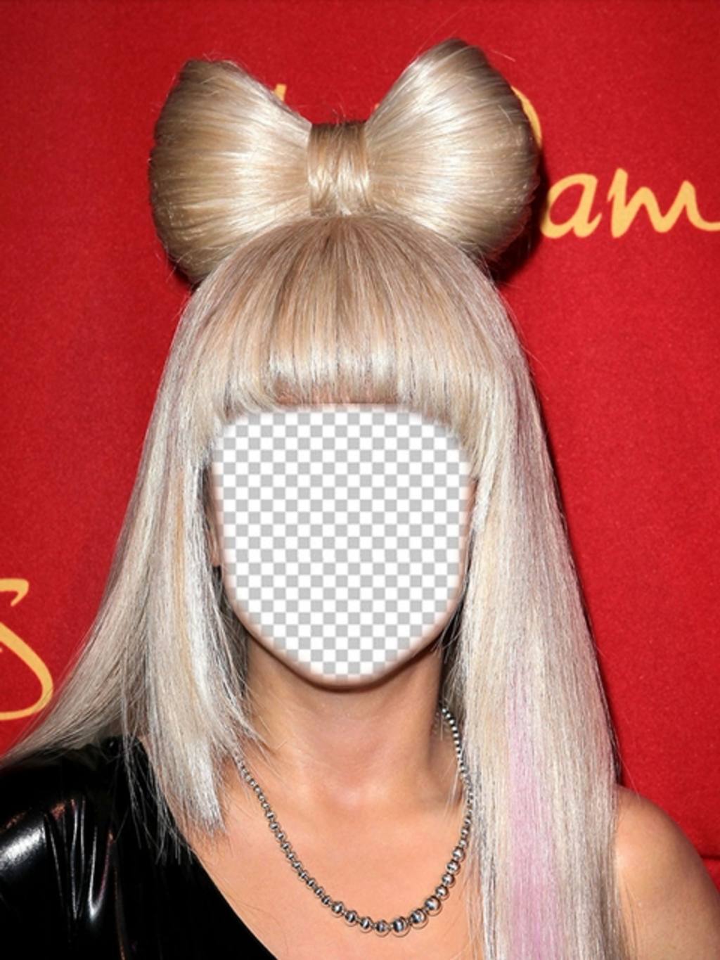 Dress up as Lady Gaga with her blond hair with this photomontage ..