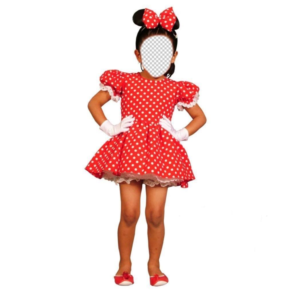 Photomontage of Minnie Mouse costume to add a face ..