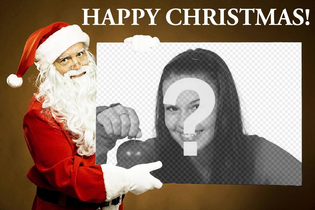 Original postcard online with Santa Claus holding your picture ..