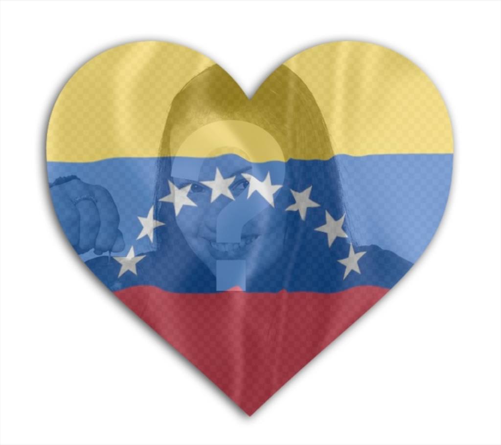 Photo montage of Venezuela heart shaped flag to put on your profile..