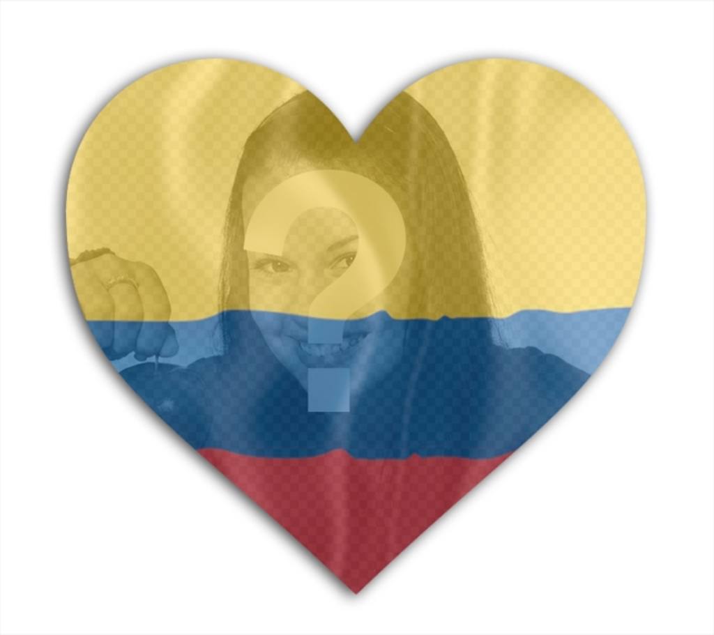 Montage for your profile picture of social networks in which you can put the flag of Colombia with a heart shape with your..