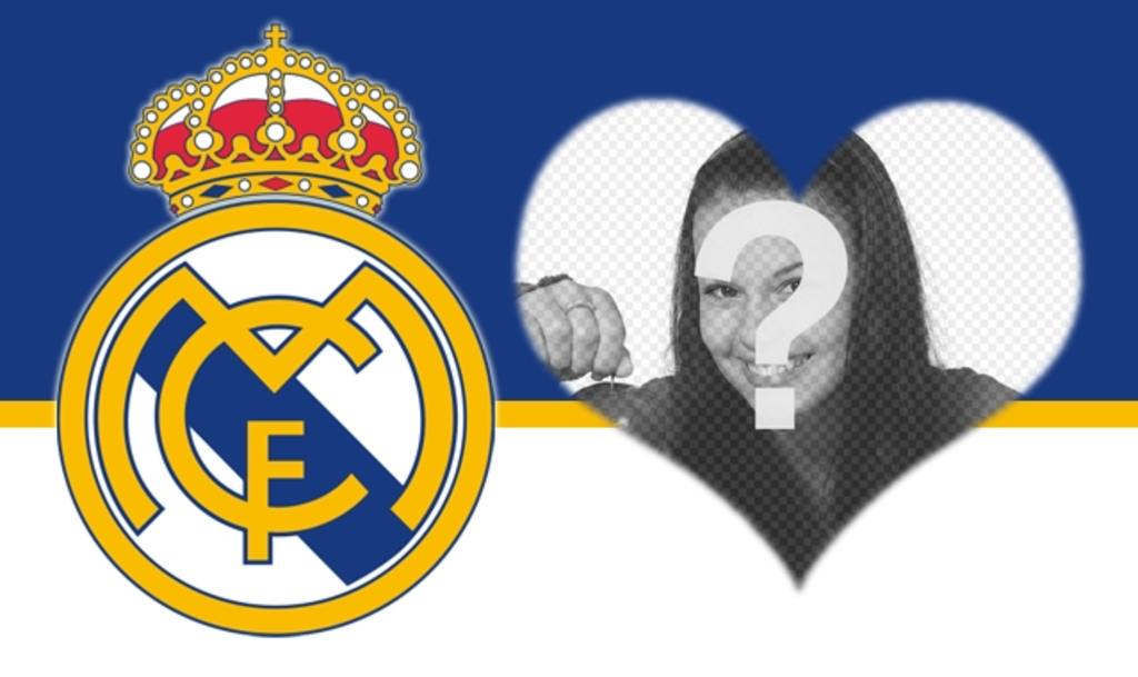 Photo effect to put your photo next to Real Madrid shield shaped..