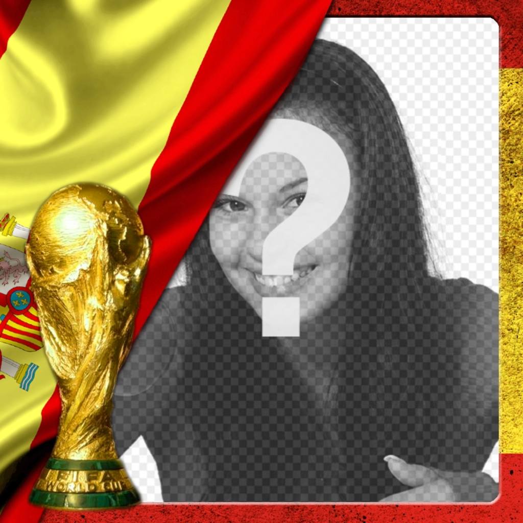 Photomontage with Spain flag and world cup to put your photo . ..
