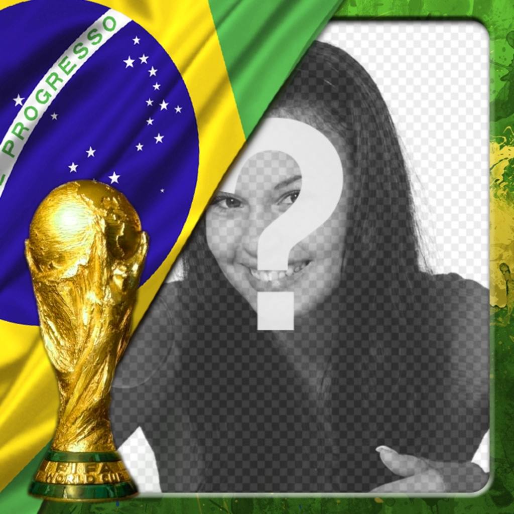 Effect for photos with the flag of Brazil and the world cup, where you can put your photo at background ..