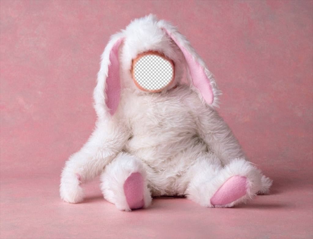Photo effect of a baby dressed as bunny. ..