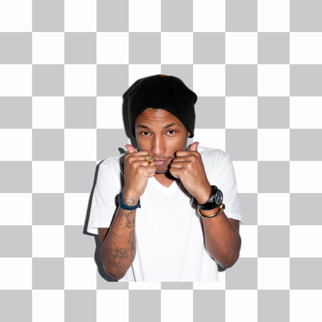 Pharrell Williams sticker for your photos. ..