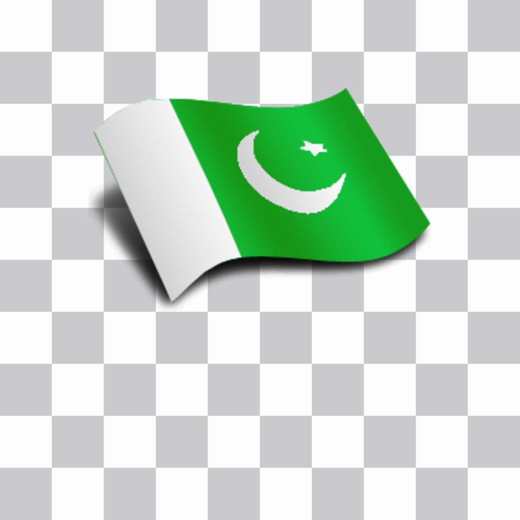 Flag of Pakistan waving to set in your photos as a sticker. ..