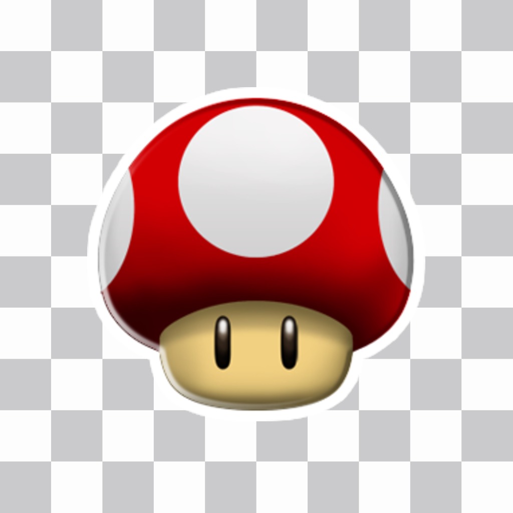 Sticker with red mushroom Mario Bros ..