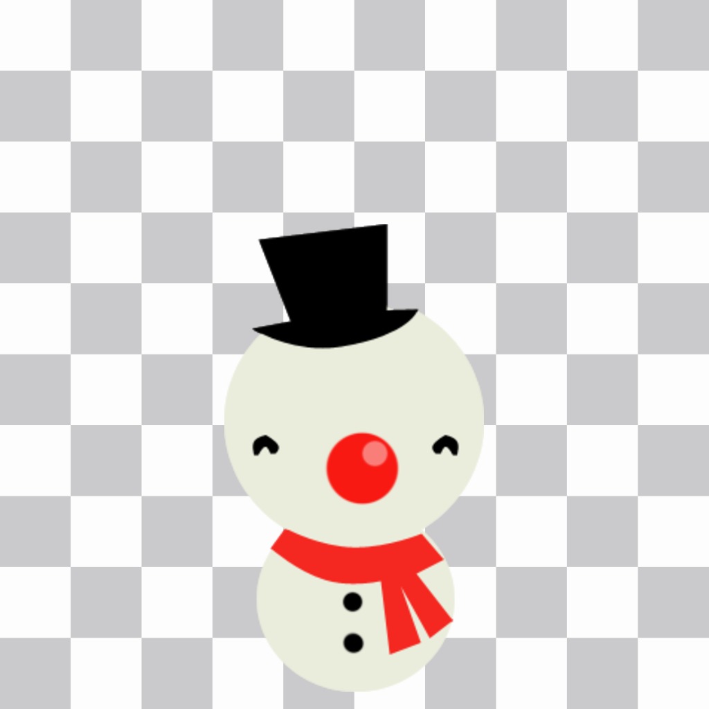 Online snowman sticker to decorate your Christmas photos. ..