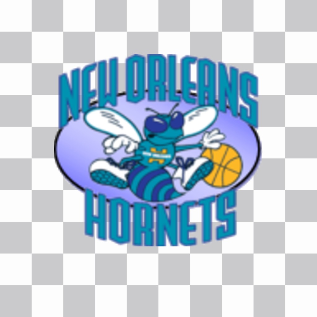 Sticker with the logo of the New Orleans Hornets. ..