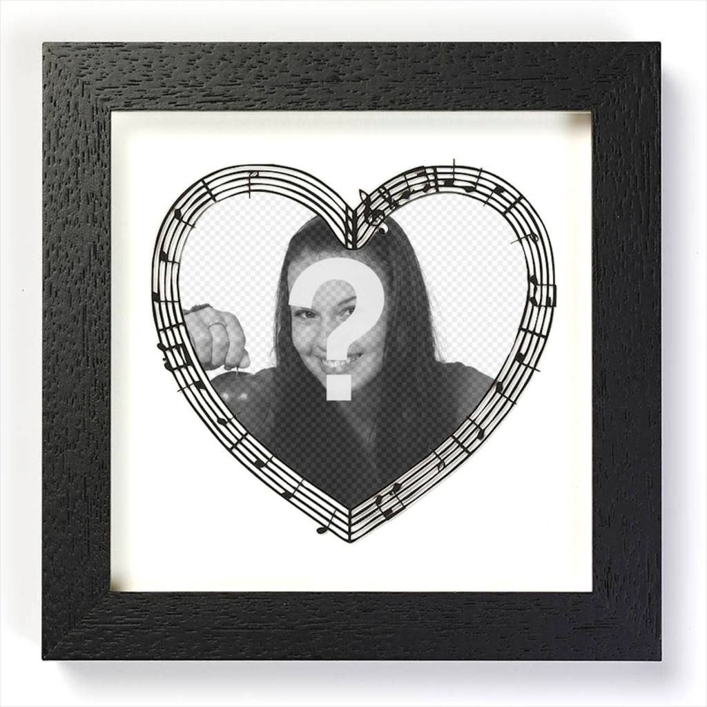 Picture frame with a musical heart ..