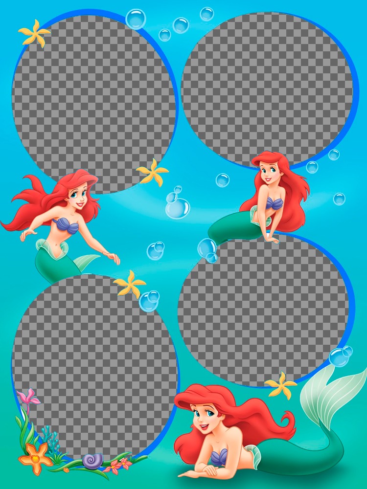Photo frame for 4 pictures of the Little Mermaid ..