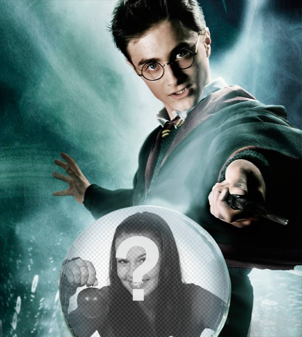 Photomontage of Harry Potter with a crystal ball ..