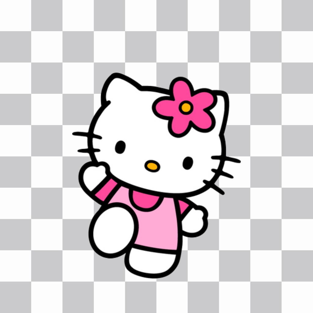 Hello Kitty Waving - Draw-plum