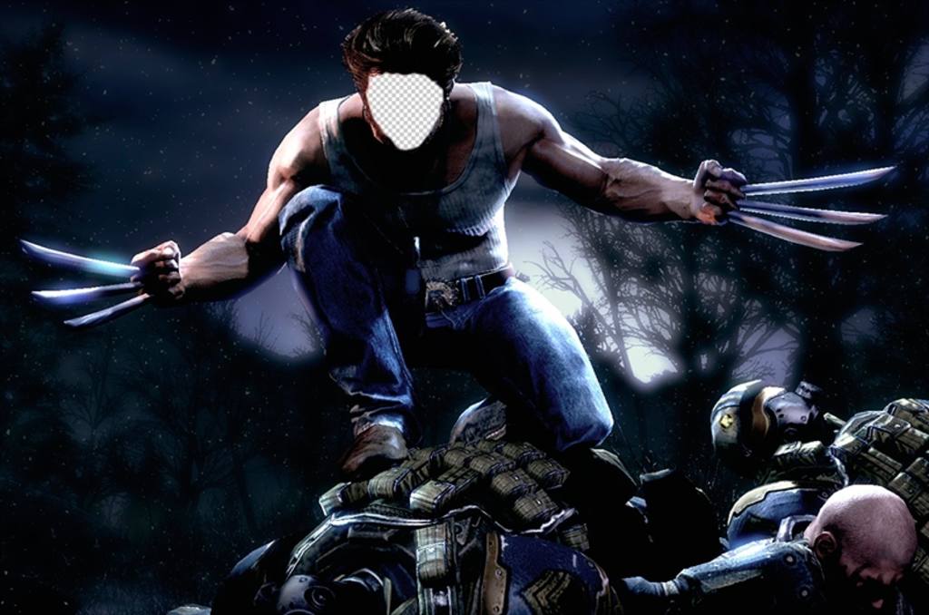 Photomontage of Wolverine attack where you can add your face ..