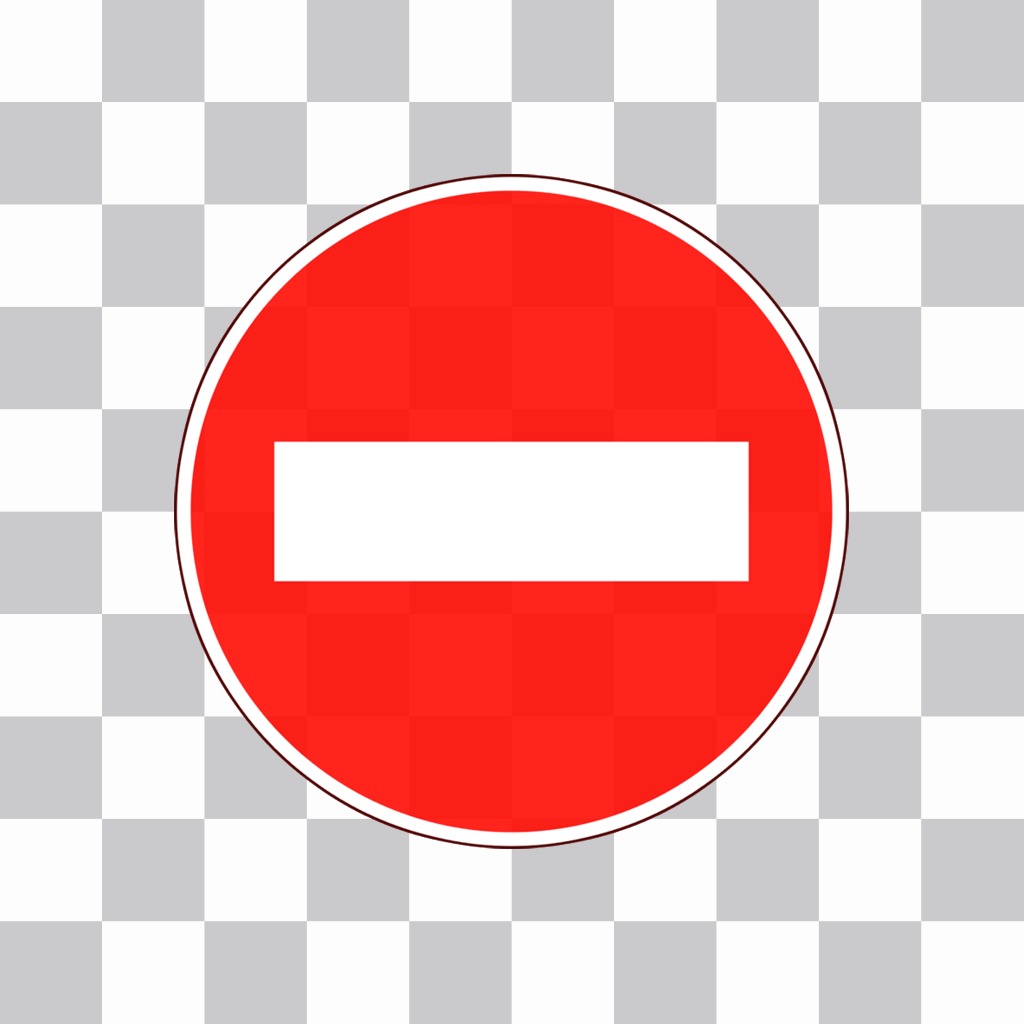 Sticker of a no entry sign ..